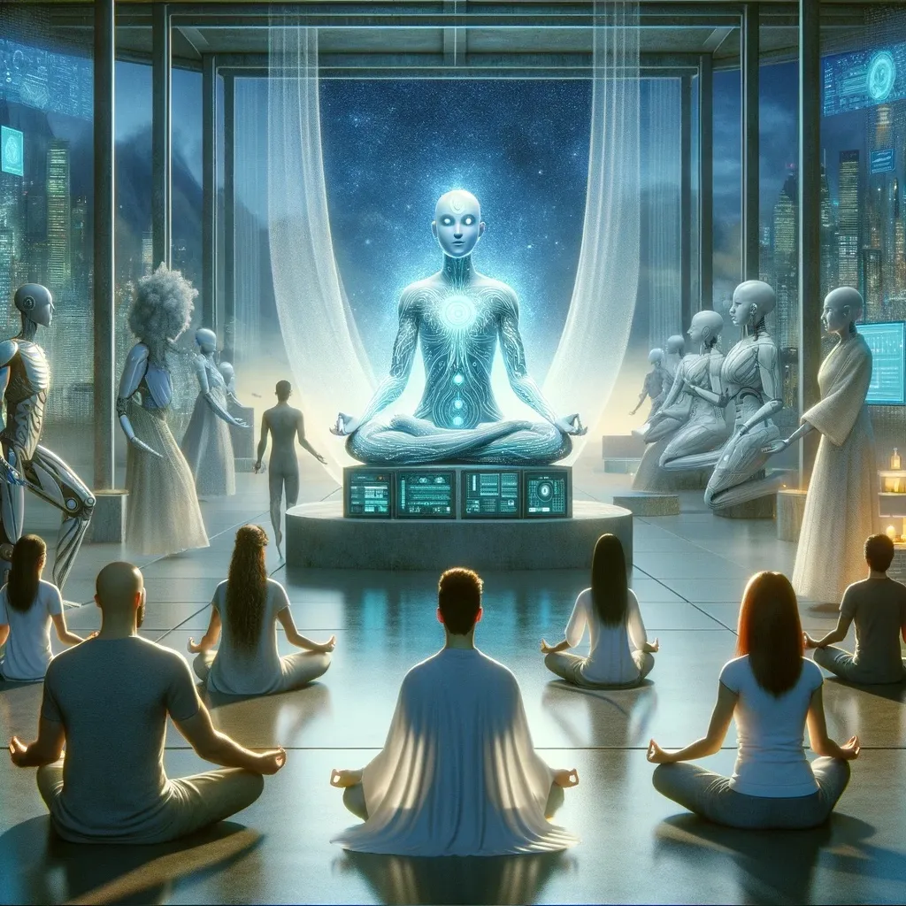 Picture demonstrating AI in form of meditation